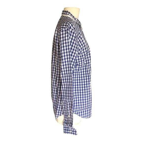 UNTUCKit NWT Women’s Belleza Button Up Dress Shirt Blue Buffalo Plaid Size 8 - Picture 5 of 13